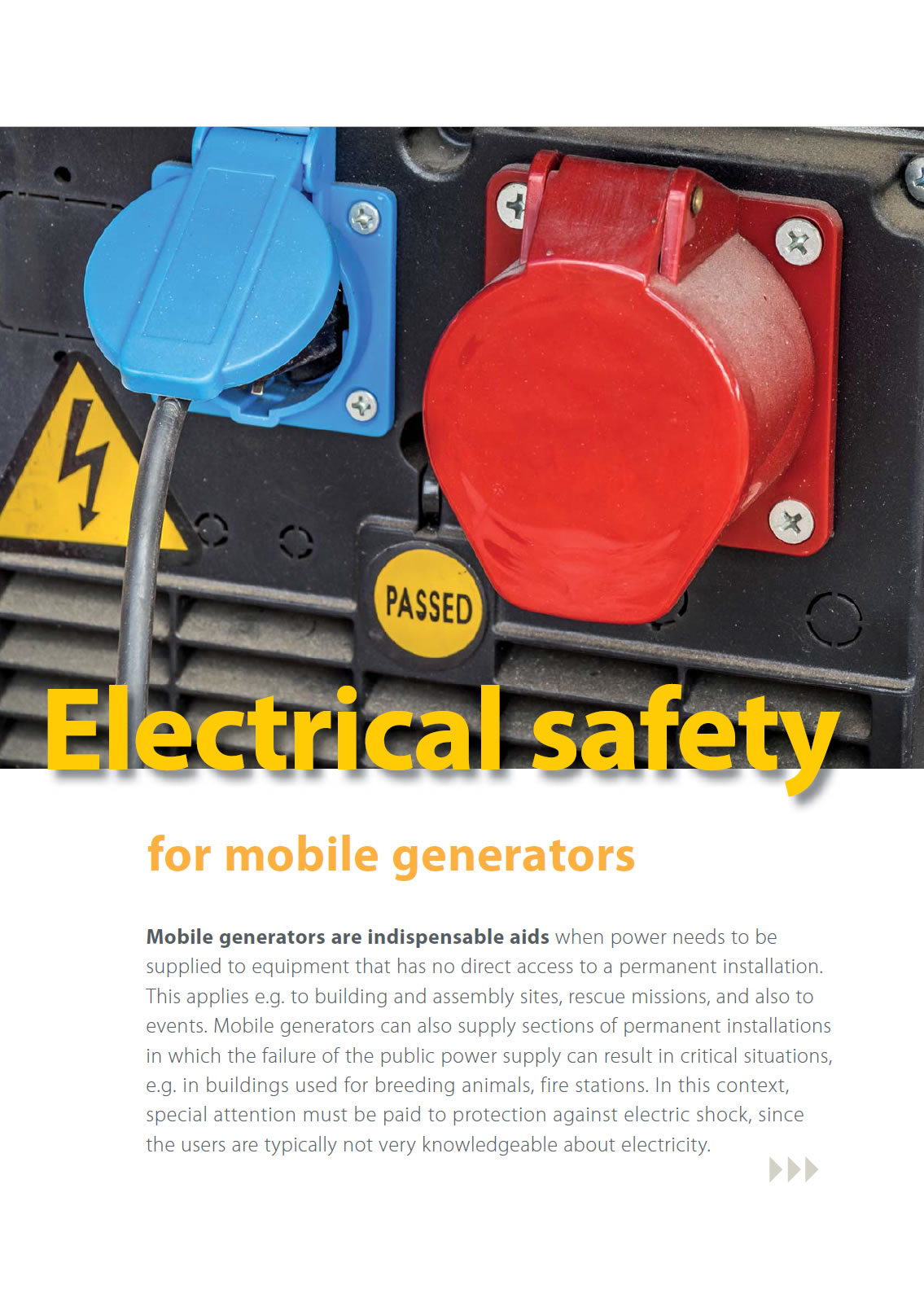 Siguranta electrica pentru generatoare mobile - Electrical safety for mobile power generators