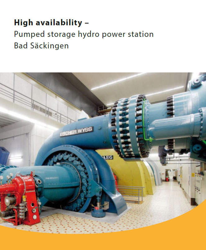 Solutii pentru productie, transport si distributie energie - Siguranta electrica : Centrale electrice si substatii electrice - High availability - Pumped storage hydro power stations