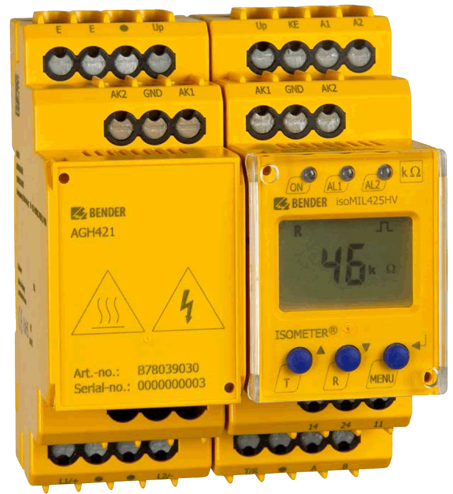 Monitorizarea rezistentei de izolatie - Aplicatii speciale - Aplicatii militare - ISOMETER® isoMIL425HV cu AGH421